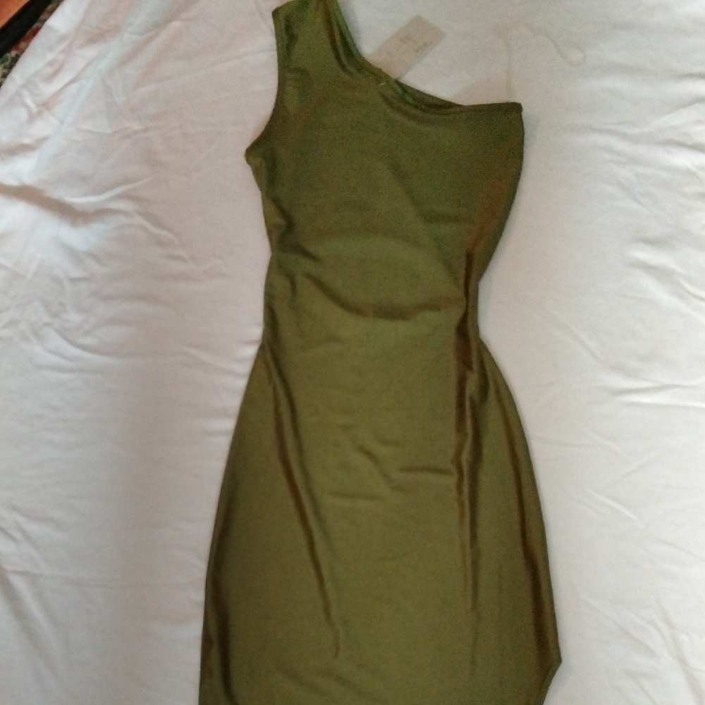 Olive Green Sleeveless Dress